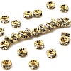Rack Plating Brass Crystal Rhinestone Rondelle Space Beads RB-D303-G-1