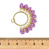 Glass Seed Beaded & Brass Linking Rings Pendnats PALLOY-MZ01340-01-3