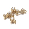 Brass Micro Clear Cubic Zirconia Pendants ZIRC-F120-019G-03-3