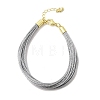 Polyester Metallic Braided Multi-strand Cord Bracelet for Bracelet Making BJEW-H642-02G-08-4