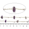 Natural Amethyst & Glass Link Chains CHC-K014-12G-04-3