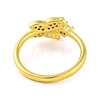 Butterfly Brass Micro Pave Clear Cubic Zirconia Open Cuff Rings for Women RJEW-U003-04G-3