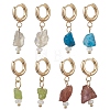 Natural Peridot & Apatite & Topaz & Lodolite Quartz Dangle Hoop Earrings EJEW-JE07246-2