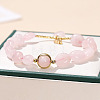 Natural Rose Quartz Round Beads Stretch Bracelets WG583E5-04-1