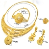 Alloy Pendant Necklaces & Stud Dangle Earrings & Rings & Link Bracelets Sets WGE4917-03-5