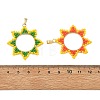 Brass & Glass Seed Beaded Pendants PALLOY-MZ01373-3