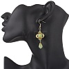 Lantern 304 Stainless Steel Synthetic Imperial Jasper Dangle Earrings EJEW-MZ00609-03-3