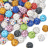  100Pcs 10 Colors Rhinestone Pave Disco Ball Beads RB-TA0001-11A-12