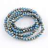 Electroplate Glass Faceted Rondelle Bead Strands EGLA-Q054-8mm-07-2