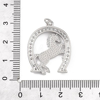 Brass Micro Pave Clear Cubic Zirconia Pendants KK-B177-05D-P-1