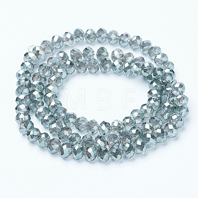 Electroplate Transparent Glass Beads Strands EGLA-A034-T2mm-Y03-1