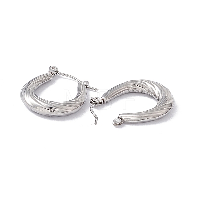 304 Stainless Steel Twist Teardrop Hoop Earrings for Women EJEW-G314-05P-1