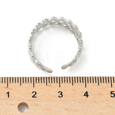304 Stainless Steel Double Color Cuff Rings RJEW-S635-01GP-F-1