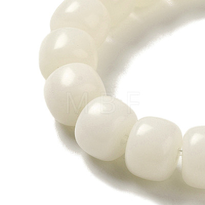 Round Natural White Jade Stretch Bracelets BJEW-B080-34C-1