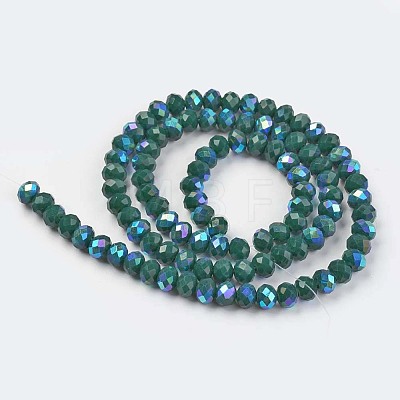 Electroplate Opaque Solid Color Glass Beads Strands EGLA-A044-P4mm-L12-1