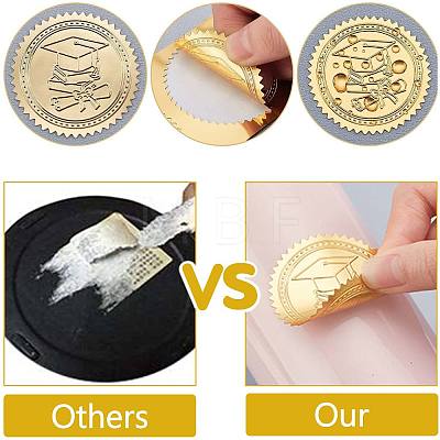 34 Sheets Self Adhesive Gold Foil Embossed Stickers DIY-WH0509-032-1