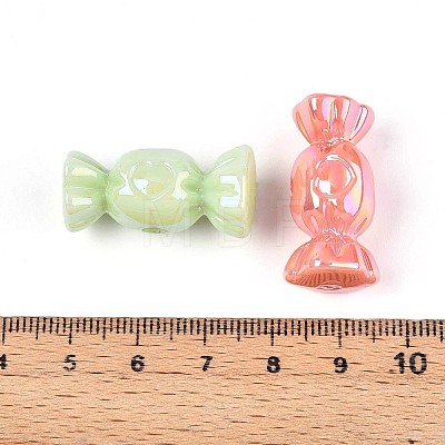 UV Plating Opaque Acrylic Beads OACR-T028-54-1