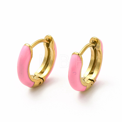 Ion Plating(IP) Enamel Hoop Earrings EJEW-G344-02G-06-1