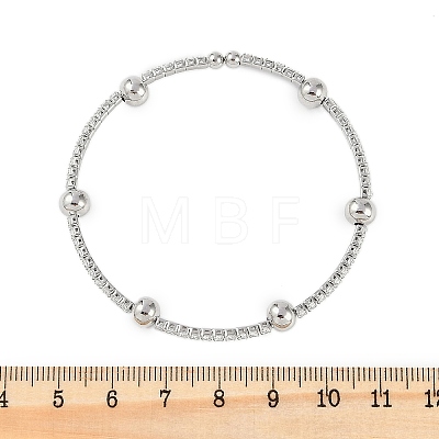 Brass Micro Pave Clear Cubic Zirconia Chain Bracelets for Women BJEW-M047-02P-1