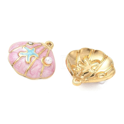 304 Stainless Steel Enamel Pendants STAS-Q119-27G-02-1