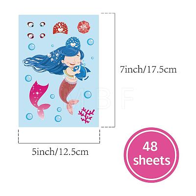 48 Sheets 8 Styles Paper Make a Face Stickers DIY-WH0467-005-1