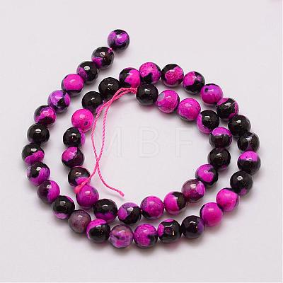 Natural Fire Crackle Agate Bead Strands G-G882-8mm-B04-1