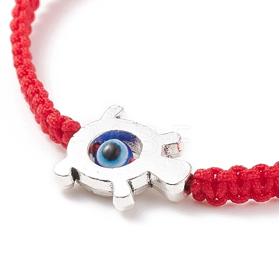 Resin Evil Eye & Alloy Braided Bead Bracelet BJEW-JB08494-01-1