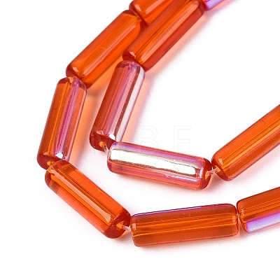 Electroplate Transparent Glass Beads Strands EGLA-Q132-02A-E02-1
