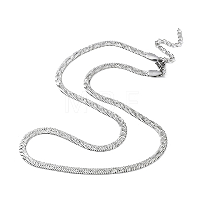 304 Stainless Steel Herringbone Chain Necklaces NJEW-P282-03P-1