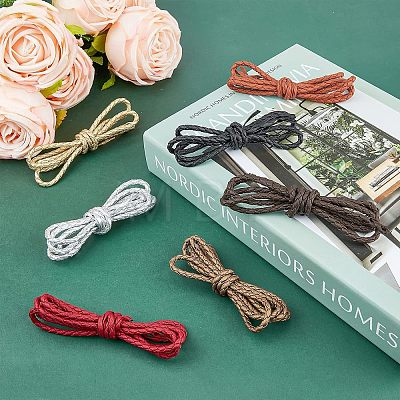 7 Strands 7 Colors Braided PU Leather Cords WL-FH0001-01-1