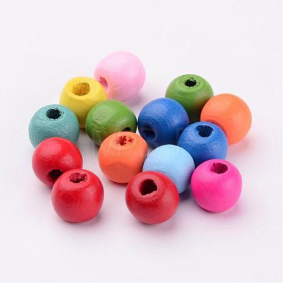 Dyed Natural Wood Beads X-WOOD-R249-047-1