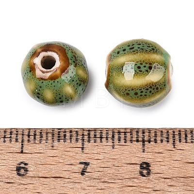 Vintage Porcelain Corrugated Beads PORC-N013-11E-1