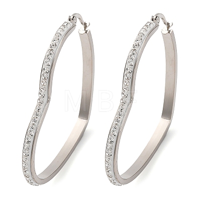 304 Stainless Steel Heart Hoop Earrings EJEW-S242-01P-G-1