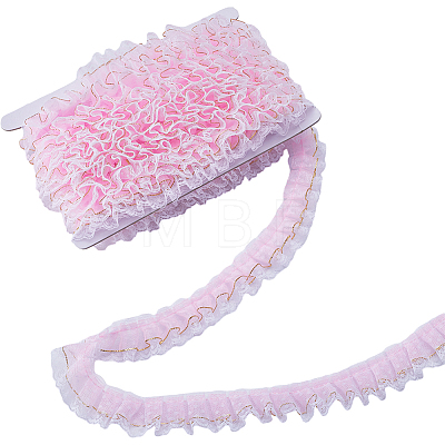 10M Polyester Polka Dot Lace Ribbons OCOR-GF0003-35B-1