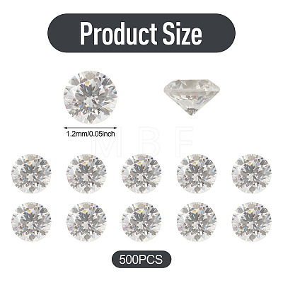 500Pcs Diamond Shape Grade AAA Cubic Zirconia Cabochons ZIRC-TADJ0001-01F-1