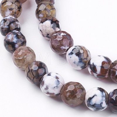 Natural Fire Crackle Agate Beads Strands G-L084-8mm-17-1