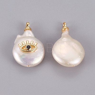 Natural Cultured Freshwater Pearl Pendants X-PEAR-F008-35G-1