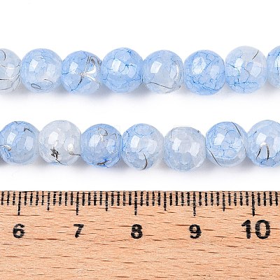 Drawbench Crackle Glass Beads Strands GLAA-N006-8mm-04-1