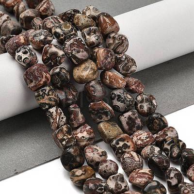 Natural Leopard Skin Jasper Beads Strands G-P497-01E-93-1