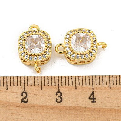Brass Pave Cubic Zirconia Connector Charms KK-B096-05G-03-1