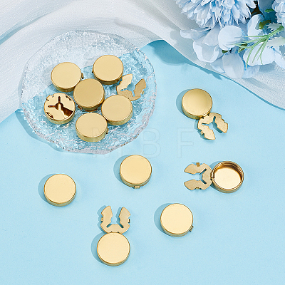 20Pcs Flat Round Brass Button Covers Settings BUTT-ME0001-48A-1