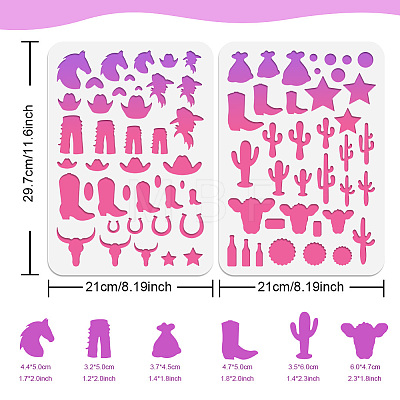 2Pcs 2 Style PET Plastic Earring Handwork Template DIY-WH0571-008-1