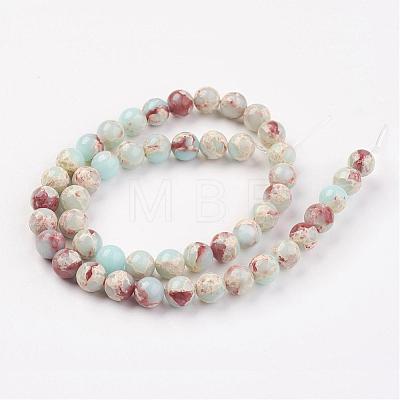 Synthetic Shoushan Stone Beads Strands G-N0311-01C-6mm-1