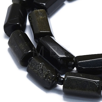 Natural Golden Sheen Obsidian Beads Strands G-K245-I11-01-1