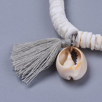 Cotton Thread Tassels Charm Bracelets BJEW-JB04385-1