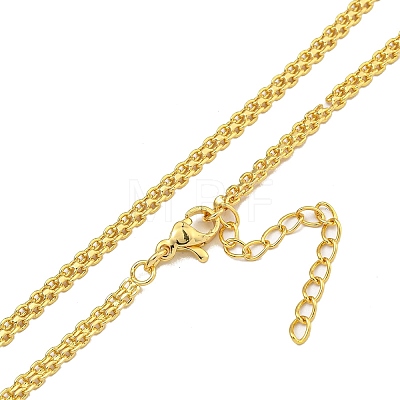 Rack Plating Brass Rope Chain Necklaces for Women NJEW-C059-26G-1