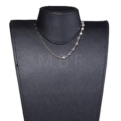 Bicone Austrian Crystal Chain Necklaces NJEW-JN02589-1