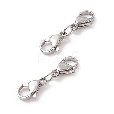 304 Stainless Steel Double Lobster Claw Clasps STAS-E163-57P-D-1