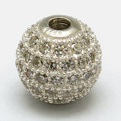 Round 925 Sterling Silver Beads STER-O021-01-10mm-1