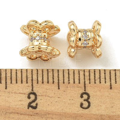 Rack Plating Brass Micro Pave Cubic Zirconia Beads KK-K386-06G-01-1